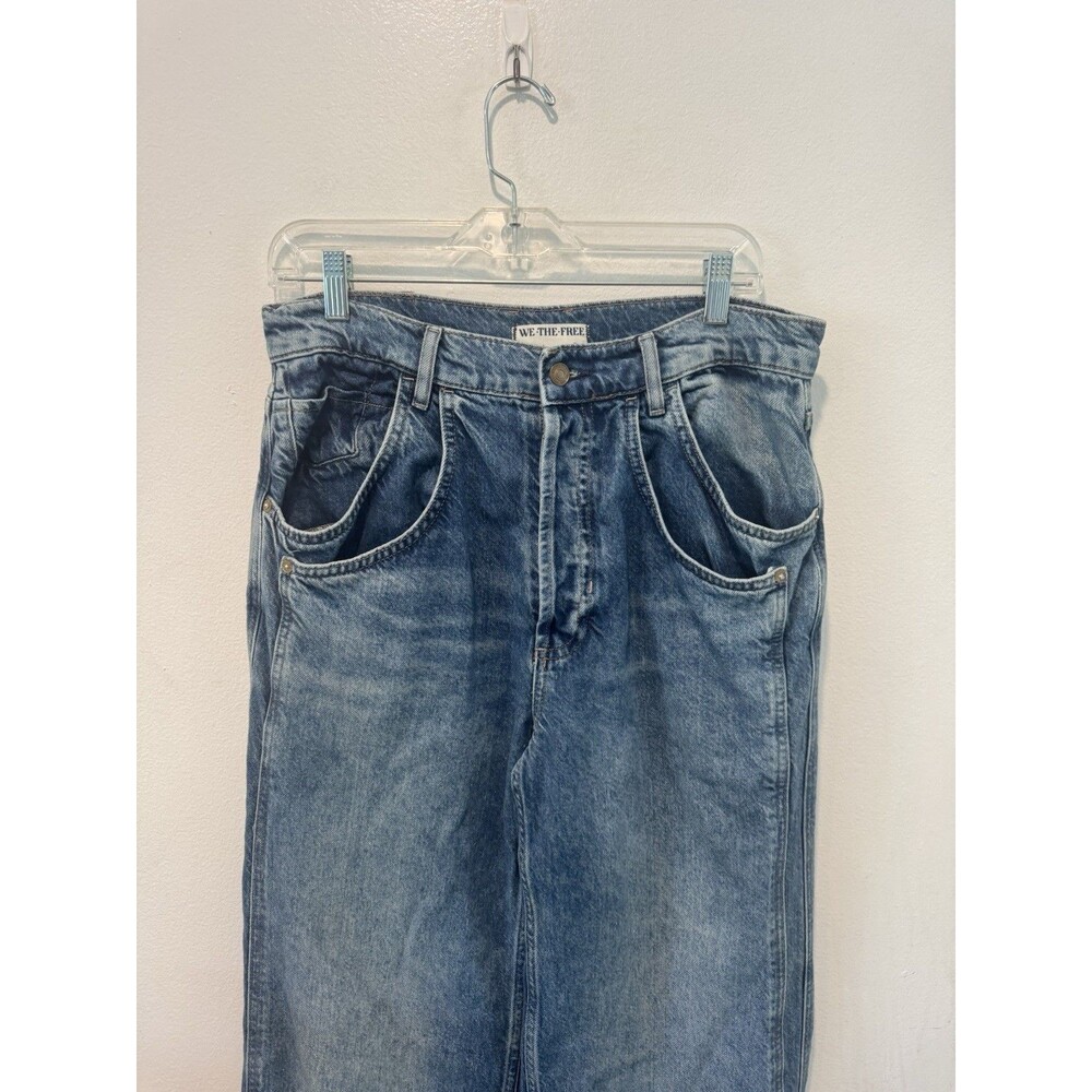 We The Free Final Countdown Cuffed Low Rise Jeans Free People Blue 27 - Picture 6 of 15